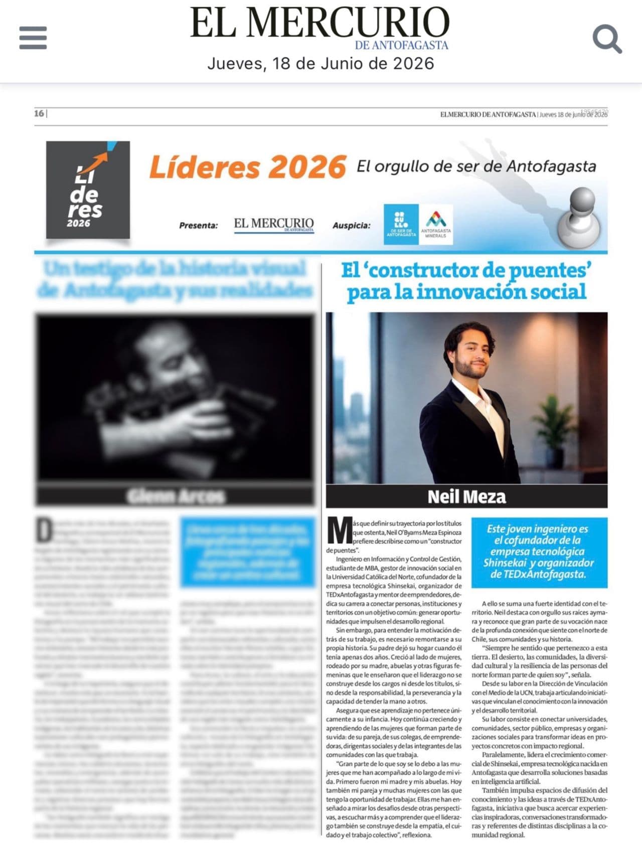 Líderes 2026 — El Mercurio de Antofagasta
